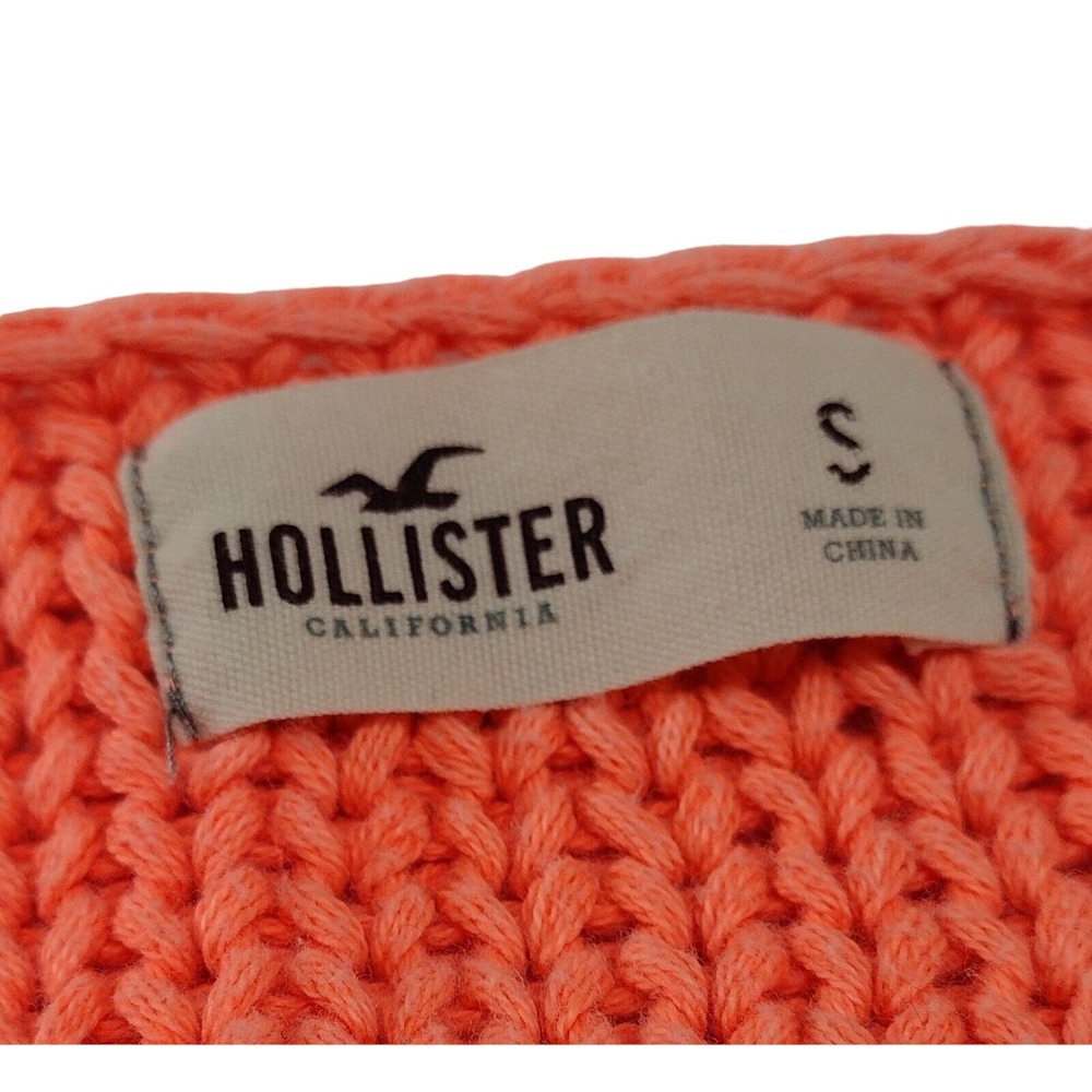 Hollister Coral Orange Knit Sweater Size S - Picture 6 of 10